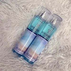 New! Bath and Body Works FRESH COCONUT COLADA ffm! Set of 2!